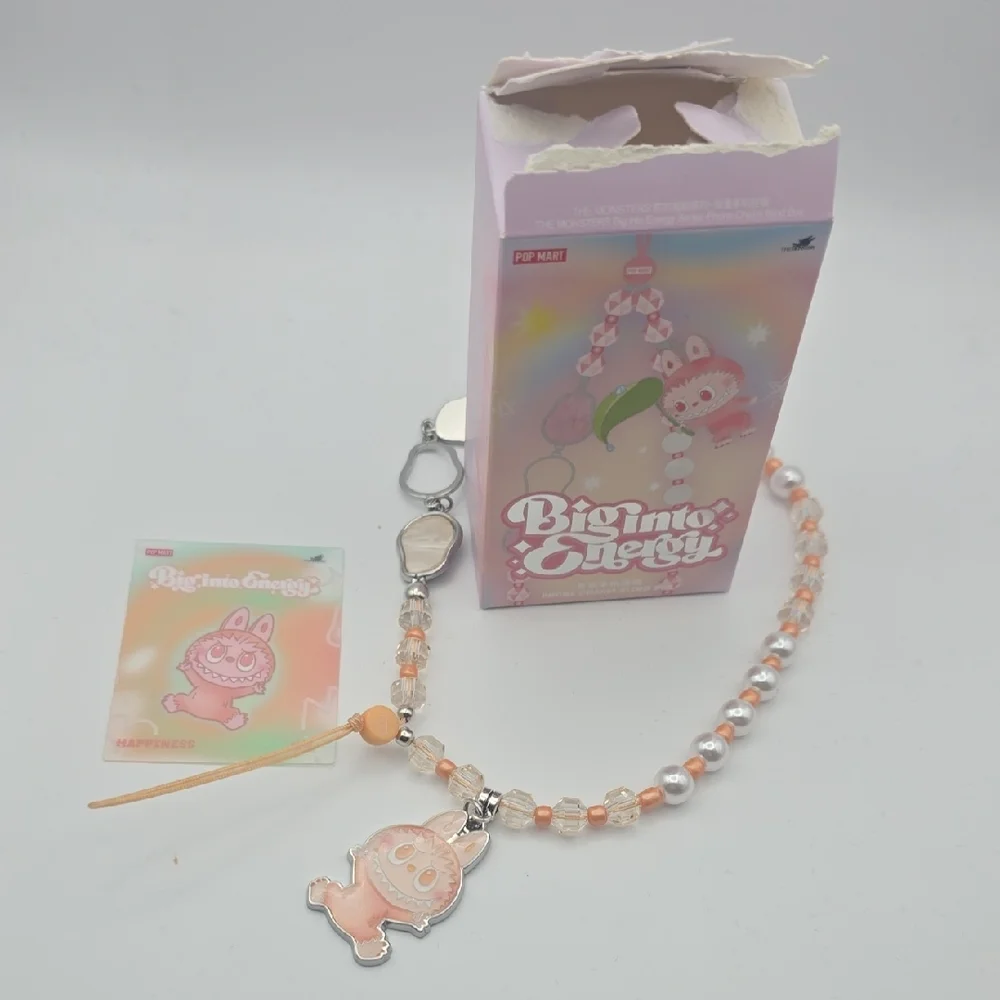 Big Into Energy BIE Happiness Labubu Wristlet Phone Charm (NIB)✨️🧡✨️